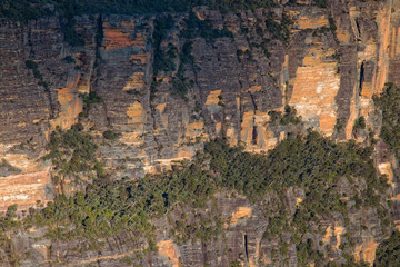 Fototapeta na wymiar Steep rocky mountain wall Blue Mountains Australia