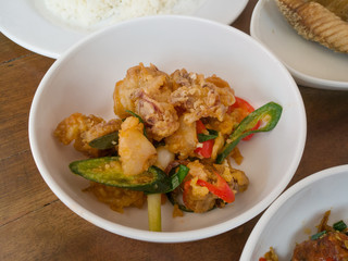 Stir Fried Squid with Salted Egg Yolk