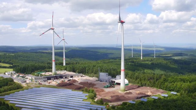 Wind turbine park and solar collectors - alternative energies