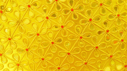 Pattern flower gold texture background.