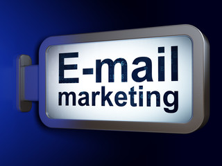 Advertising concept: E-mail Marketing on billboard background