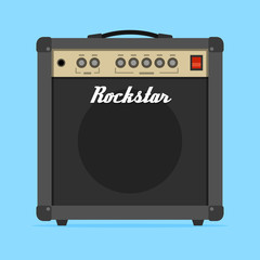 Guitar amp amplifier flat vector illustration