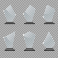 Glass Trophy Award set