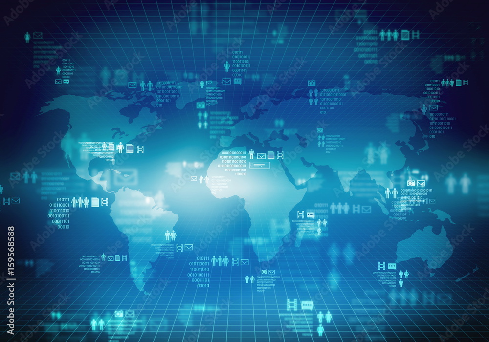 Canvas Prints internet technology worldwide multimedia network