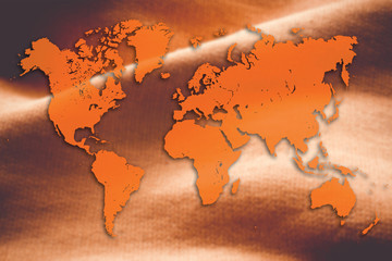World map on sportswear background. Sport league concept banner