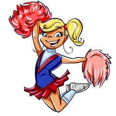 Cheerleader cartoon girl