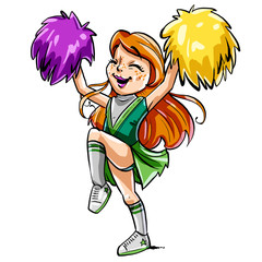 Cheerleader cartoon girl