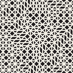 Fototapeta na wymiar Vector seamless pattern. Mesh repeating texture. Linear grid with chaotic shapes. Stylish geometric lattice design