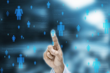 Internet Technology Social Network or human resource team selection concept
