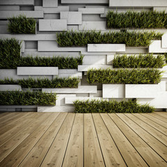 Wall with vertical gardens