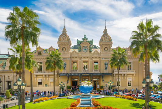 Monaco, Monte Carlo - September 17, 2016: The Grand casino Monte Carlo, gambling and entertainment complex in Cote de Azul.
