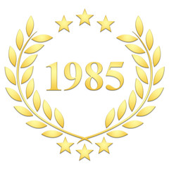 Lauriers 3 étoiles 1985 sur fond blanc 