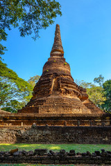 Fototapeta premium Wat Nang Phaya at Si Satchanalai Historical Park, a UNESCO World Heritage Site in Thailand