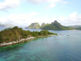 Islands from above in the Philippines