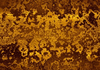 Old golden plate, grunge background