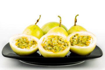 Passion fruit isolated on white background