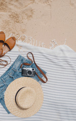 Flat laying of summer things