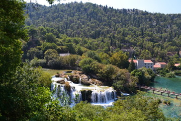Fototapeta na wymiar waterfalls in Krka Nation Park