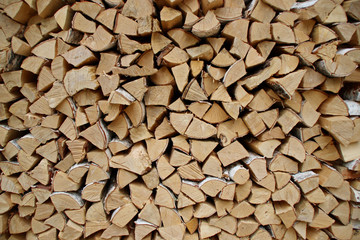 Stack of birch and pine