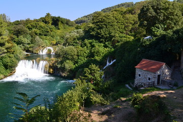 Fototapeta na wymiar waterfalls in Krka Nation Park