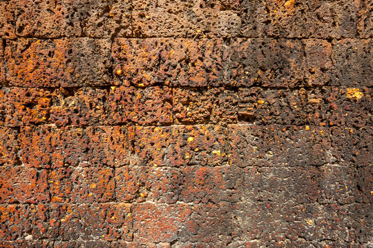 Brick Wall of an Ancient Temple in Sukhotha Historical Park