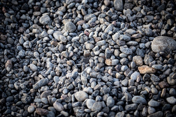 Crushed stone on the road as a background