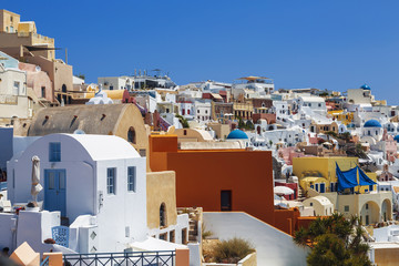 View of the city of Oia on the island of Santorini in Greece