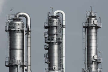 Pipelines of a oil and gas refinery industrial plant