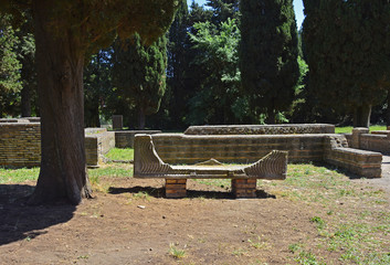 The ruins of Ostia Antica, Rome's ancient port before it fell into decay with the end of the Roman...
