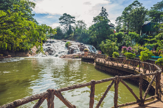 Beautiful Camly waterfall In Da Lat city