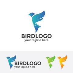 Obraz premium Abstract blue bird logo