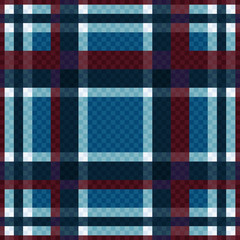 Seamless checkered pattern in blue and red