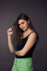 Fototapeta premium Brunette girl in glasses