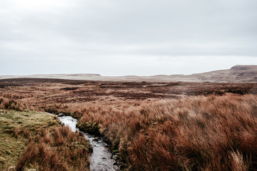 scottish meadow, isle of skye, scotland, river - 159580972