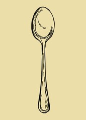 Spoon sketch. vector illustration