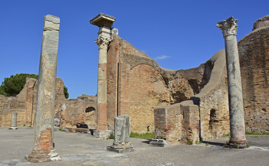 The ruins of Ostia Antica, Rome's ancient port before it fell into decay with the end of the Roman...