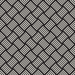Crosshatch vector seamless geometric pattern. Crossed graphic rectangles background. Checkered motif. Seamless black and white texture of crosshatched lines. Trellis simple fabric print.