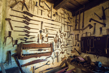 Traditional smithy workshop interior
