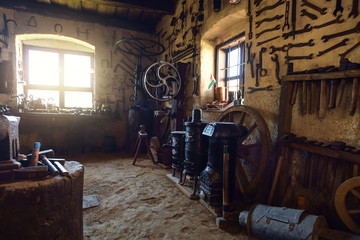 Traditional smithy workshop interior