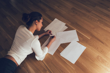 Woman On The Floor Writing