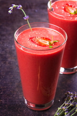 Strawberry milkshake. Berry smoothie