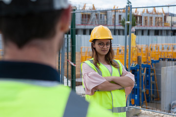 students on construction site