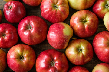 Red ripe apples close-up