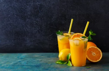 Acrylic prints Juice Freshly squeezed orange juice