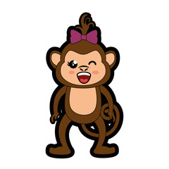 Monkey kawaii cartoon  icon vector illustration graphic design