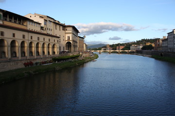 Fototapeta na wymiar Panoramic view over Florence Italy with city river, Tuscany, Italy.