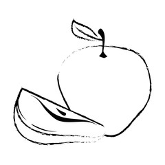 Apple fresh fruit icon vector illustration graphic design