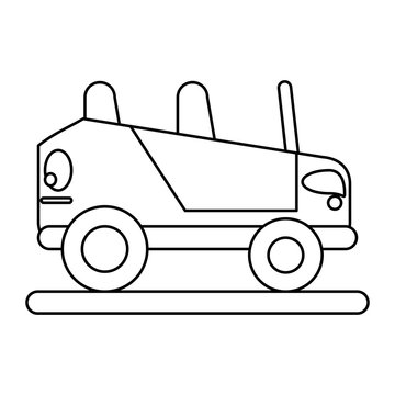 convertible car icon image vector illustration design  black line