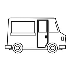 food truck icon image vector illustration design  black line