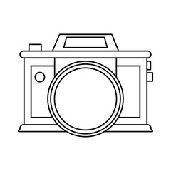 photographic camera icon image vector illustration design  black line